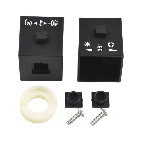 1 Pair Square Shower Temperature Control Handle Knob Black Thermostatic Handle for Bathtub Faucet with ABS Plastic Material and Easy Installation Accessories