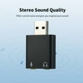 thumbnail image 3 of Graflsoa External USB Sound Adapter with 3.5mm Audio and Mic Jacks, Plug-and-Play for PC, Laptop, and Mac, Gold Finish, Compact Design, USB 2.0 Interface, 3 of 6