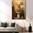 thumbnail image 5 of Finnish Lapphund Dog Canvas Wall Art for Bedroom Living Room Home Decor,Funny Dog Canvas Sitting on The Toilet Animal Pattern Office Artworks, modern wall decor, Ready to Hang, 5 of 6