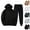 Black, variant on Mens Track Suits 2 Piece Set Fall Winter Basic Plain Hoodie and Jogger Sweatpants Matching Sweatsuit Lounge Set