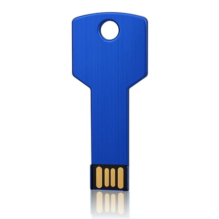 KOOTION 32GB USB Flash Drive, Metal Key Shaped 2.0 USB Memory Stick Pen Drive, Blue