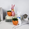 thumbnail image 3 of Rabbit Ornament Bunny Resin Statue Pen Holder For Office Home Decor Gift, 3 of 13