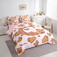 thumbnail image 2 of Erosebridal Kids C Personalized Initial Capybara Bubble Tea Bedding Comforter Set 7 Pieces,Boys Girls Kawaii Funny Food Full Bedding Set,Pink Reversible, 2 of 6
