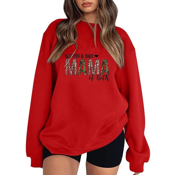 Gibobby Sudaderas para Mujer Sudadera de Forro Polar Sudadera para mujer(Rojo,XG)