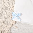 thumbnail image 5 of kpoplk Toddler Baby Girl Clothes Summer Linen Outfit Bows Ruffle Vest Shirts + Ruffled Short Set 12 18 24 Month 2T 3T(Light Blue,3-4 Y), 5 of 7