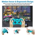 thumbnail image 4 of Switch Controller, Wireless Pro Controller for Switch/Switch Lite/Switch OLED, Switch Remote Gamepad with Joystick, Adjustable Turbo Vibration, Ergonomic Non-Slip - Blue, 4 of 6