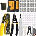 thumbnail image 2 of LEATBUY Crimper Set CAT5/CAT6 Crimp Tool Kit for RJ45/RJ11/RJ12/Cat5e, Professional Network Crimper Wire Connector Stripper Cutter, Maintenance Lan Cable Pliers Tester(Dark Grey), 2 of 4