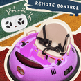 thumbnail image 3 of Farmdex 12 Vot Ride on Toys for Toddlers Ride on Bumper Car with Remote Control, Baby Bumper Car W/ 360 Degree Spin, LED Colorful Lights, Five-Point Seat Belt, Purple, 3 of 6