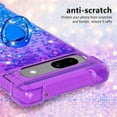 thumbnail image 3 of Clear Case for Google Pixel 7a with Kickstand for Girls Women, Liquid Glitter Sparkle Bling Cute Case Gradient Quicksand Cover for Google Pixel 7a JB Purple Navy, 3 of 15