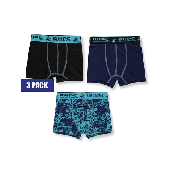 Beverly Hills Polo Club Boys' 3-Pack Boxer Briefs Underwear Color: multi Size: 8 - 10