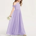 thumbnail image 2 of Ashirexll Robes Filles Sans Manches Col Rond Couleur Unie Robe en Tissu Chiffon Longueur Longue Bleu Foncé 4-5 Ans, 2 of 5