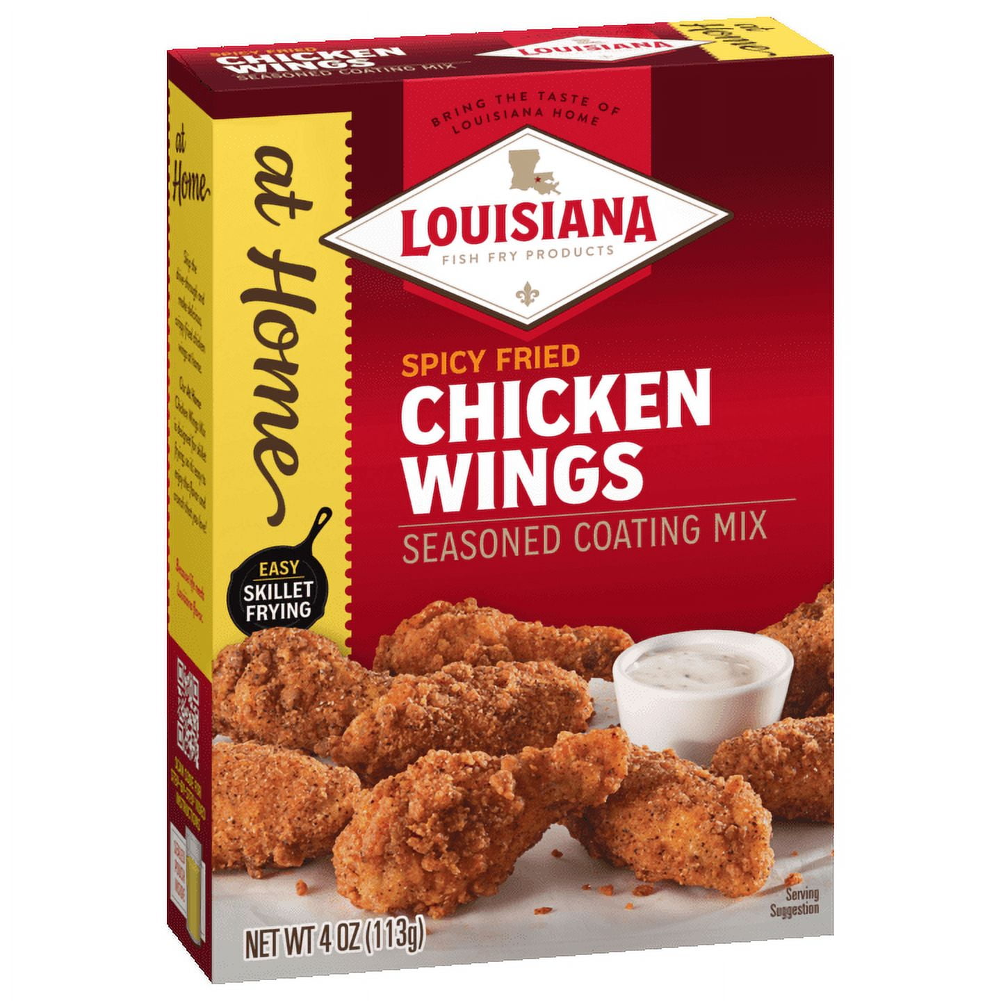 Louisiana Fish Fry Products At Home Chicken Wing Spicy Seasoned Coating Mix, 4 oz Box