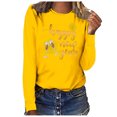 thumbnail image 2 of DPTALR T-shirt Imprimé Années Heureuses pour Femmes Manches Longues Blouse Décontractée, 2 of 8