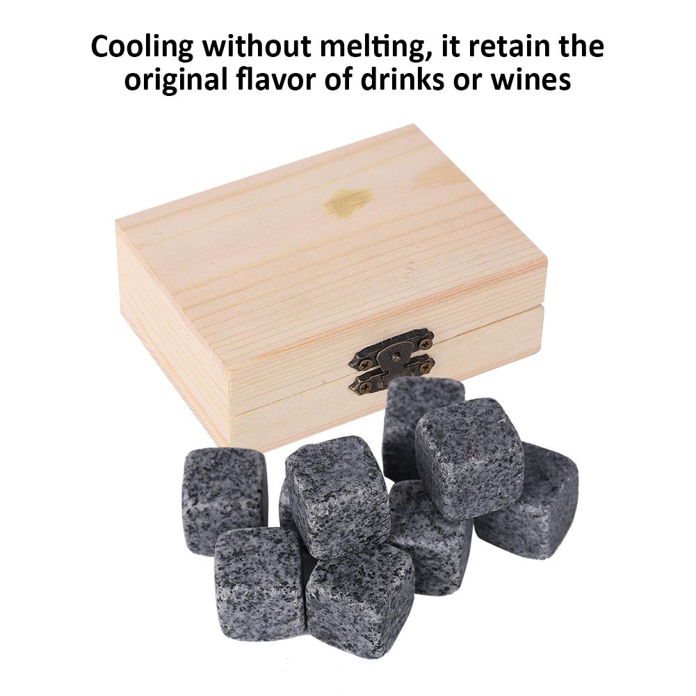 Ejoyous Whiskey Chiller,9Pcs Whisky Wine Chilling Stones Set Bar Home