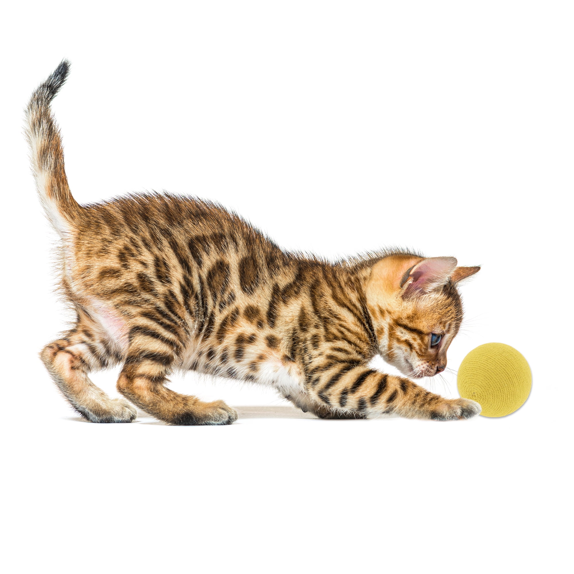 Unique Bargains Playing Ball with Bell for Cat Playtime Yellow