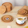 thumbnail image 4 of Bgsha Handcrafted Rattan Coasters Set Golden Color Diameter 8/10/13/16/18/20cm Perfect Addition to Your Table Setting, 4 of 10
