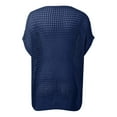 thumbnail image 5 of Fshinging T-Shirts For Women Summer Womens Summer Scoop Neck Short Sleeve Sweater Casual Crochet Hollow Out Knit Tops Pullover Shirts Women Clothes, 5 of 7