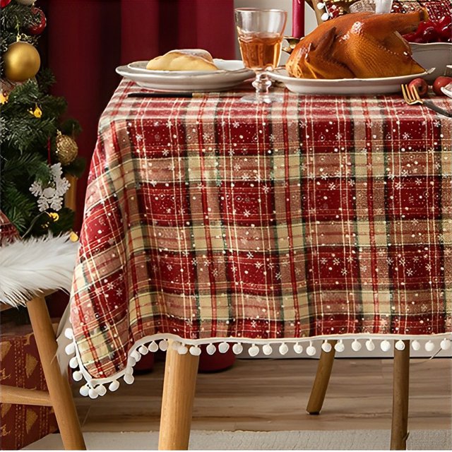 Christmas Tablecloth Rectangle & Square Printed Patterns Washable