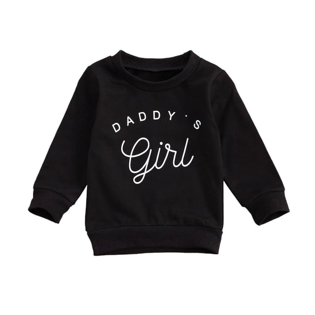 Chandail pour Bébé Fille à Imprimé de Lettres « Daddy‘s Girl », Manches Longues, Col Ras du Cou