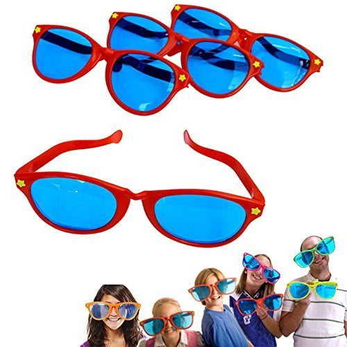 dazzling toys Plastic Jumbo Blue Lens Sunglasses for Costumes or Photo Booth Props