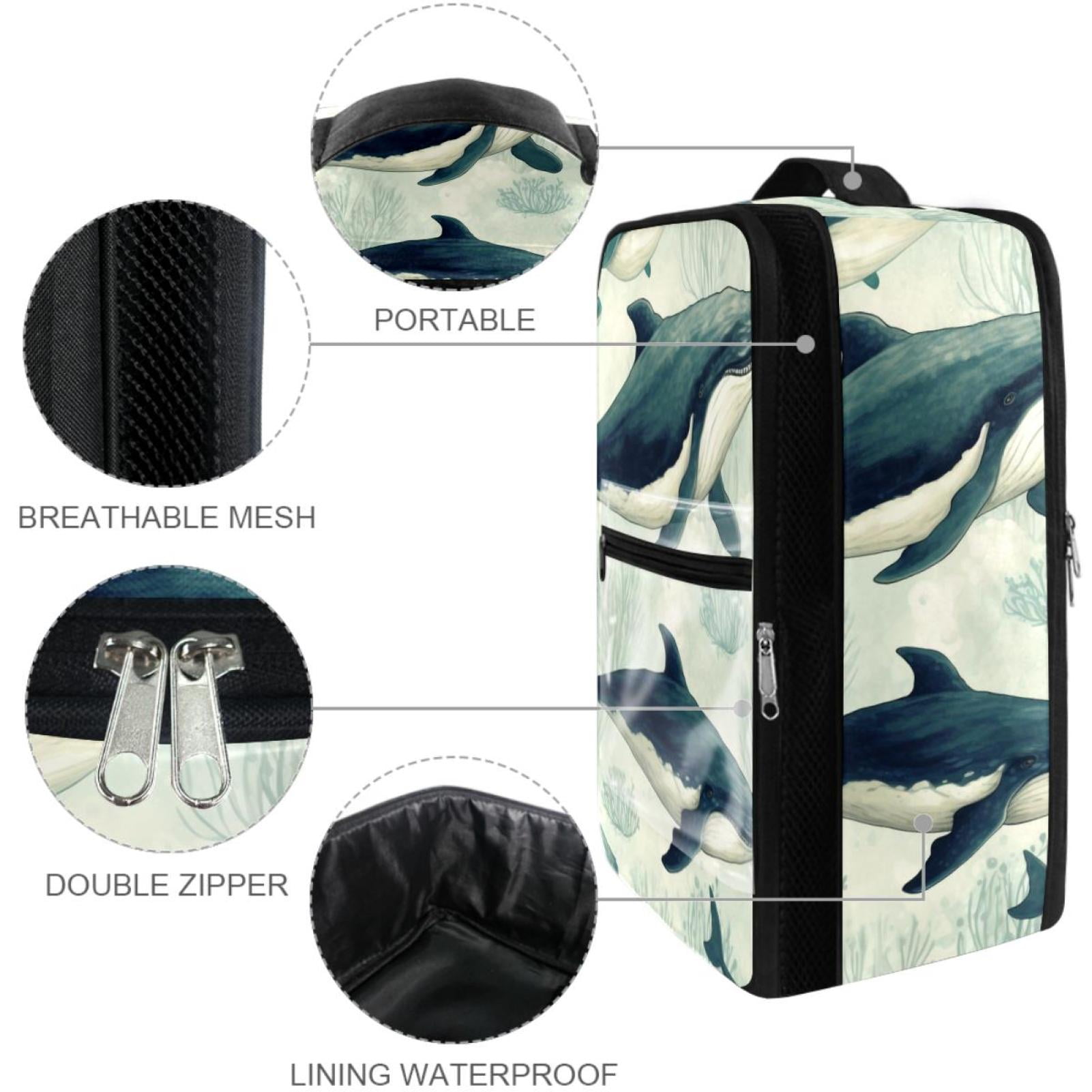 Whale Polyester Shoe Storage Containers, 23x31cm/9x12in Shoe Boxes for Organization and Protection of Footwear