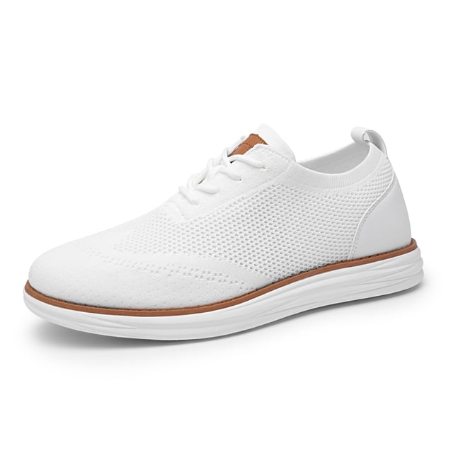 Zapatillas Bruno Marc de Punto de Malla Flex con Cordones Blancas Talla 10.5