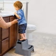 thumbnail image 3 of Dreambaby 2-Up Step Stool - Toddler Step Stool for Bathroom Sink and Kids Toilet Potty Training - Step Stools for Toddlers with Non-Slip Base and Carry Handles - Supports up to 200lbs Weight-  Black, 3 of 5