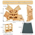 thumbnail image 4 of 3 Tier Bamboo Dish Drying Rack with Utensil Holder, Collapsible Dish Rack, Large Dish Racks for Kitchen Counter, Wooden Folding Dish Drainer with Dish Drying Mat, with Drying Mat, 4 of 8