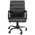 thumbnail image 3 of Pemberly Row Contemporary Leather Mid-Back Office Swivel Chair in Black, 3 of 11