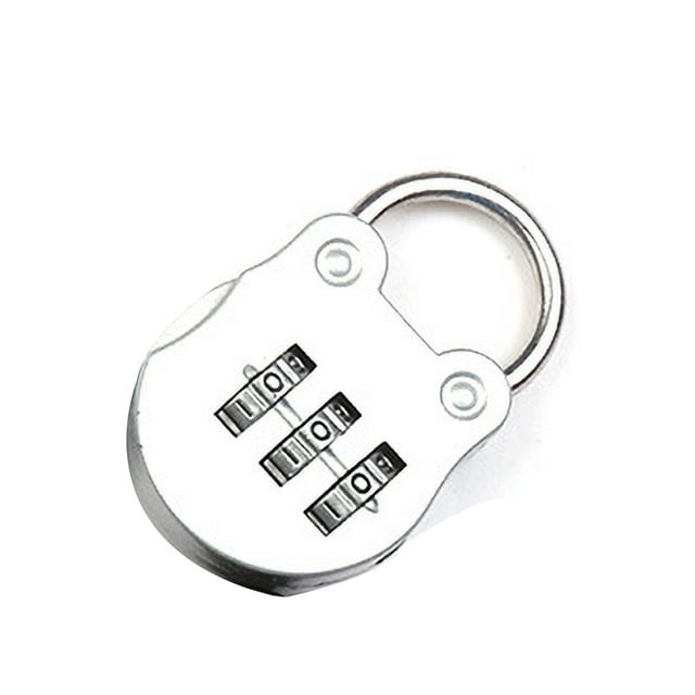 Shackle Combination Lock, Digit Outdoor High Security Zinc Alloy For Traveller For Package Silver Gray