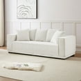 88.97 Inch Corduroy Sofa with 5 Toss Pillows, Comfy 3 Seater Leisure