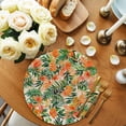 thumbnail image 2 of Orange Green Palm Leaves Round 13 Inch Placemats Set of 2, Summer Tropical Floral HeatResistant Non Slip Place Mats for Dining Table, Wipeable Braided Kitchen Table Mats for Housewarming, 2 of 9