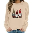 thumbnail image 5 of HOMBOM Womens Merry Sweatshirts Holiday Beige Christmas Winter Soft Santa Crewneck Sweatshirt for Adult Xmas, 5 of 6