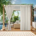 thumbnail image 2 of SHANNA Outdoor Patio Curtains Detachable Top Windproof Weatherproof Blackout Curtains for Cabana, Porch, Pergola and Gazebo, Beige, 52x108 in, 2 Panel, 2 of 10
