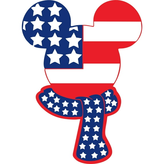 Usa Scarf Design Customized Wall Art Vinyl Decal - Custom Vinyl Wall Art - Personalized Name - Baby Girls Boys Kids Bedroom Decal Room Wall Art Stickers Decoration Size (40x35 inch)