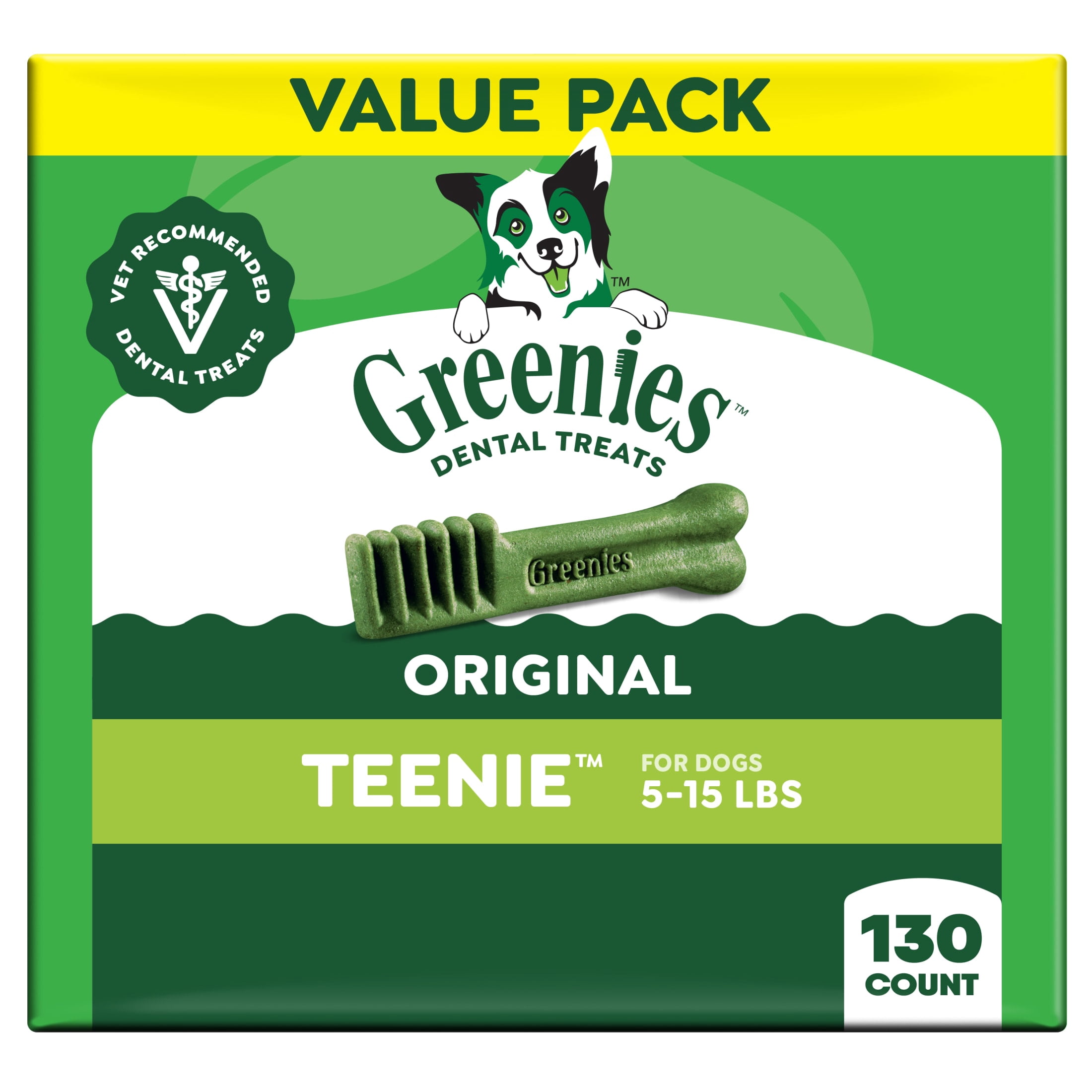 (24 pack) Greenies Teenie Size Original Flavor Adult Natural Dental Dog Treats, 130 Count