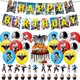 thumbnail image 1 of Vajilla desechable para fiesta de cumpleaños de My Hero Academia, pancarta para colgar en la tarta, globos de My Hero Academia, decoración de cumpleaños, 1 of 2