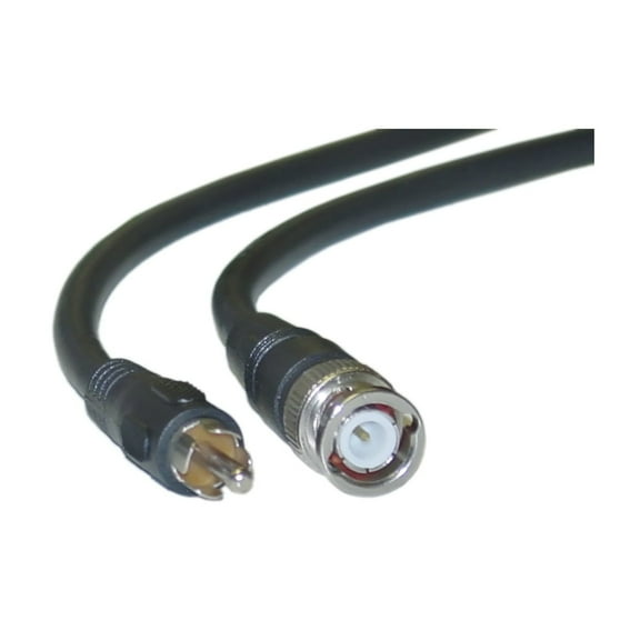 Rg59U Coaxial Bnc To Rca Video Cable, Black, Bnc Male To Rca Male, 75 Ohm, Braid, 25 Foot