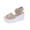 Khaki, variant on Platform Wedges Sandals for Women Summer Slip on Espadrille Flatform Slides Open Toe Adjustable Buckle Bohemia Beach Sandals Yellow 36