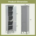 thumbnail image 3 of Canddidliike Tall Bathroom Floor Cabinet with Shutter Doors and Adjustable Shelf-Gray, Bathroom Floor Cabinet for Entryway Storage, Home Office Furniture, 3 of 6