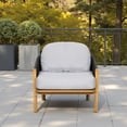 thumbnail image 2 of Tcbosik 2 Pack Club Chairs with Cushion for Outdoor, Armchair with Woven Rope and Wood Frame for Porch, Garden, Balcony, Backyard, Gray & Teak, 2 of 10