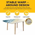 thumbnail image 4 of Haze Blue Beach Coastal Table Cloths for 6 Foot Rectangle Tables, Summer Ocean Nautical Seaside Patio Waterproof Elastic Fitted Tablecloths, Washable Rectangular Table Cover for Camping, 4 of 8