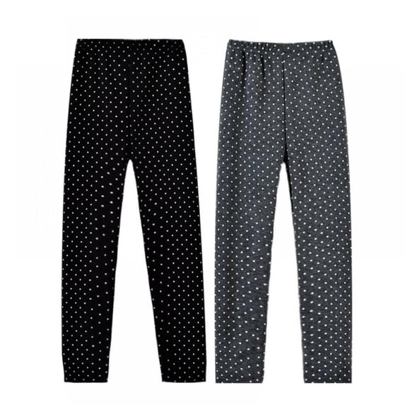 2 Pack Girls Fleece Lined Leggings Winter Pants