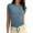 Blue, variant on Womens t-shirts Y2K trendy slim fit crew neck short sleeve ribbed pulllover tops sexy street style comfortable pullover tops