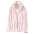 thumbnail image 2 of Maqroz Womens Sun Protection Jackets UPF 50+ Full Zip Athletic Long Sleeve Shirts Outdoor Lightweight Quick Dry Rash Guard Jacket Pink L, 2 of 3