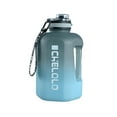 thumbnail image 2 of Naiovety Botella de agua de 2,2 l, tetera a prueba de fugas, jarra de plástico con marcador de tiempo, contenedor, taza de Fitness, accesorios, Ropa Deportiva, Zapatos Negro degradado 1600ML, 2 of 6