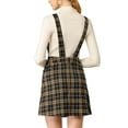 thumbnail image 4 of INSPIRE CHIC Women's Adjustable Strap Plaid Suspender Overall Dress XL Black-Brown, 4 of 9