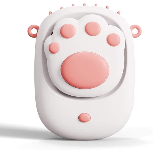 Bonito ventilador de cuello colgante con forma de pata de gato, enfriador pequeño portátil de mano con carga USB Ormromra LRWJ799-2