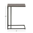 thumbnail image 5 of DecMode 19" x 26" Dark Brown Wood C-Shaped Accent Table with Black Metal Base, 1-Piece, 5 of 16