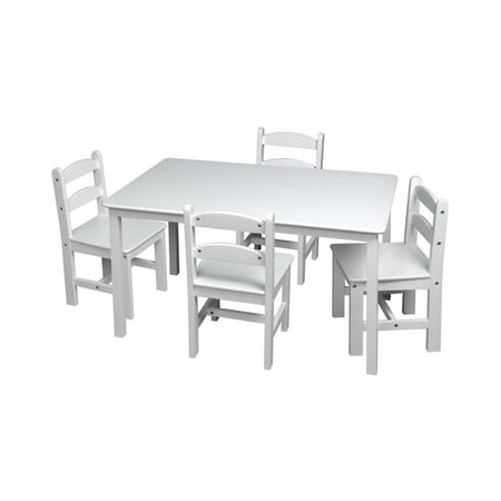 Rectangle Table Set - Gift Mark Rectangle Table and Chair Set - White